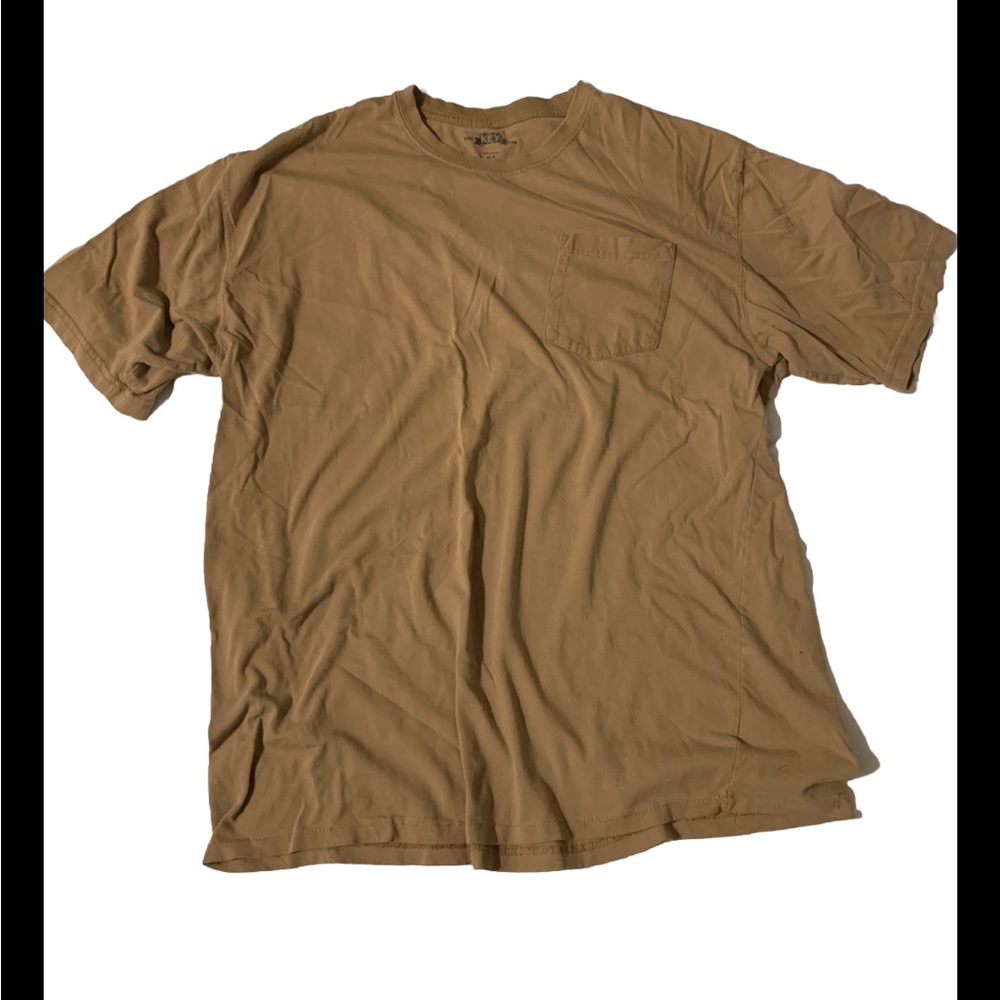 Key T-shirt Size XLT Tan Mens Pocket Tagless Short Sleeve Heavy Duty